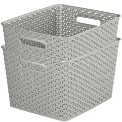 Curver My Style Large Rectangular Plastic Storage Basket - Grey - 18L 12 Curver My Style Large Rectangular Plastic Storage Basket - Grey - 18L -Curver Store 12814518 1964832988641727