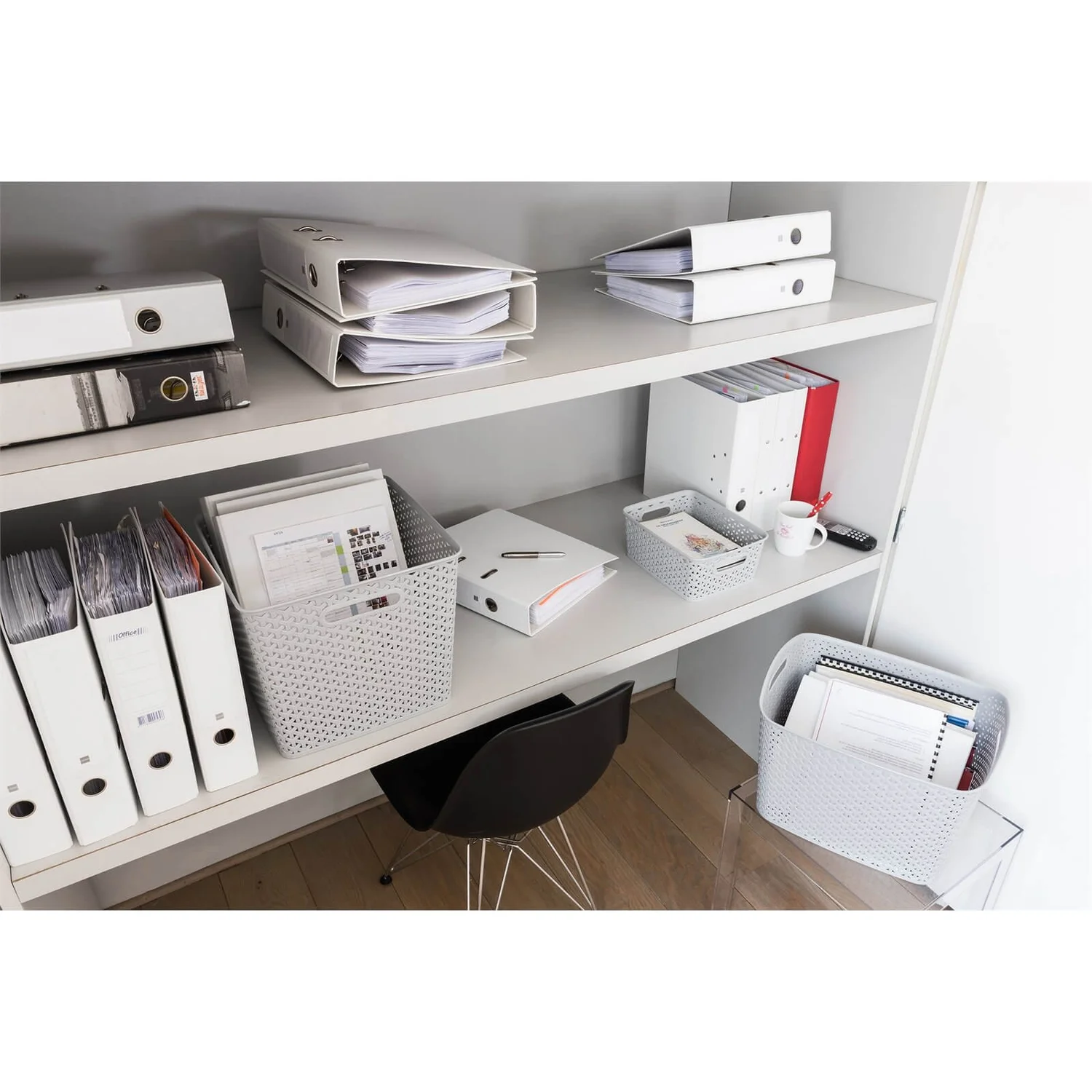 Curver My Style Large Rectangular Plastic Storage Basket - Grey - 18L 5 Curver My Style Large Rectangular Plastic Storage Basket - Grey - 18L - Image 3