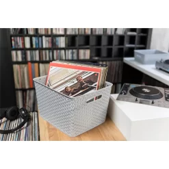 Curver My Style Large Rectangular Plastic Storage Basket - Grey - 18L 15 Curver My Style Large Rectangular Plastic Storage Basket - Grey - 18L -Curver Store 12814518 6064832988437034