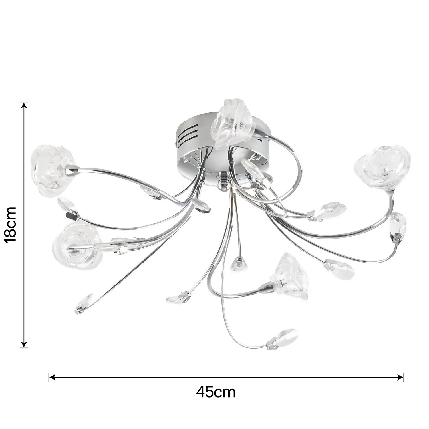 Flora 5 Lamp Semi-Flush Ceiling Light 9 Flora 5 Lamp Semi-Flush Ceiling Light - Image 7