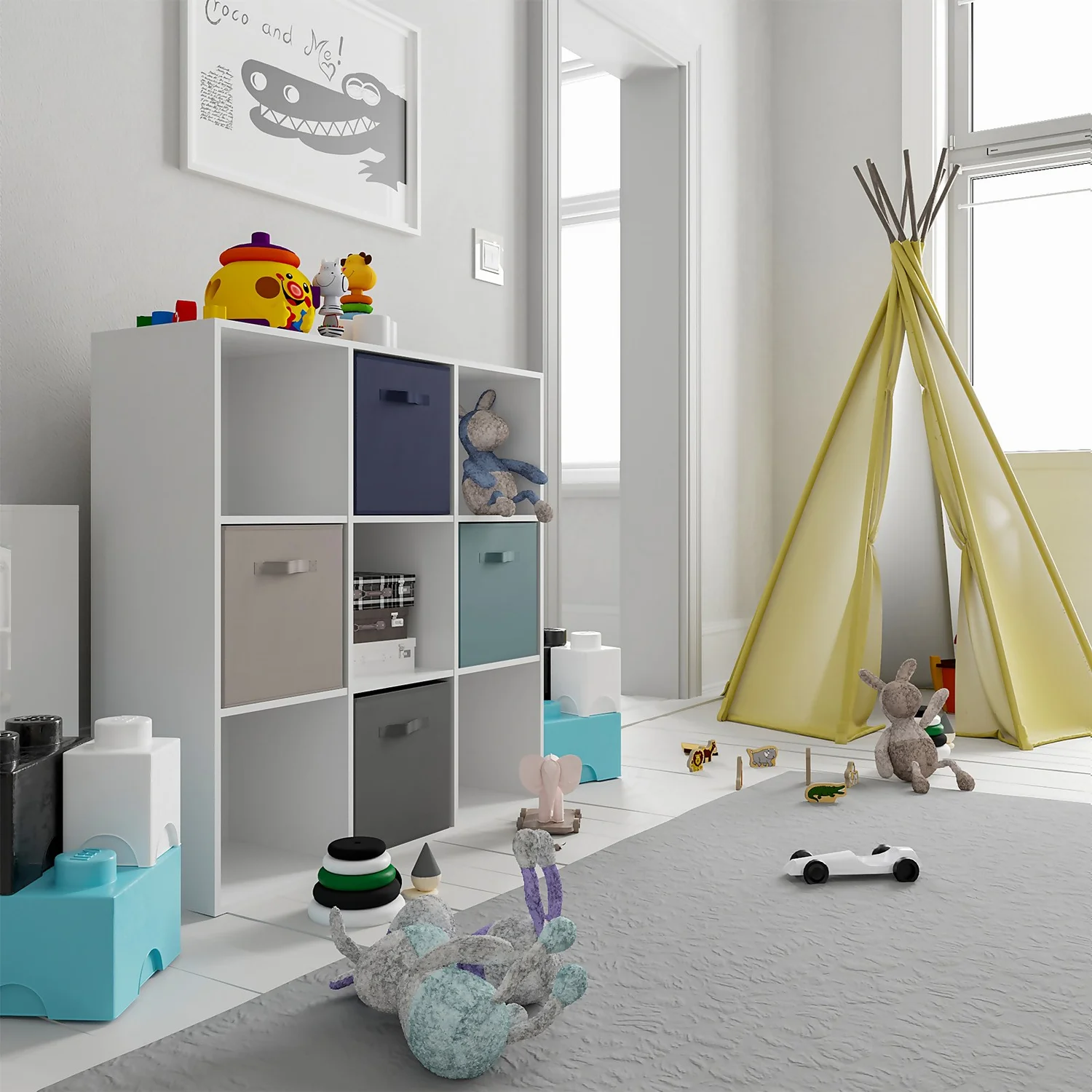 Compact Cube 3x3 Storage Unit - White 4 Compact Cube 3x3 Storage Unit - White - Image 2