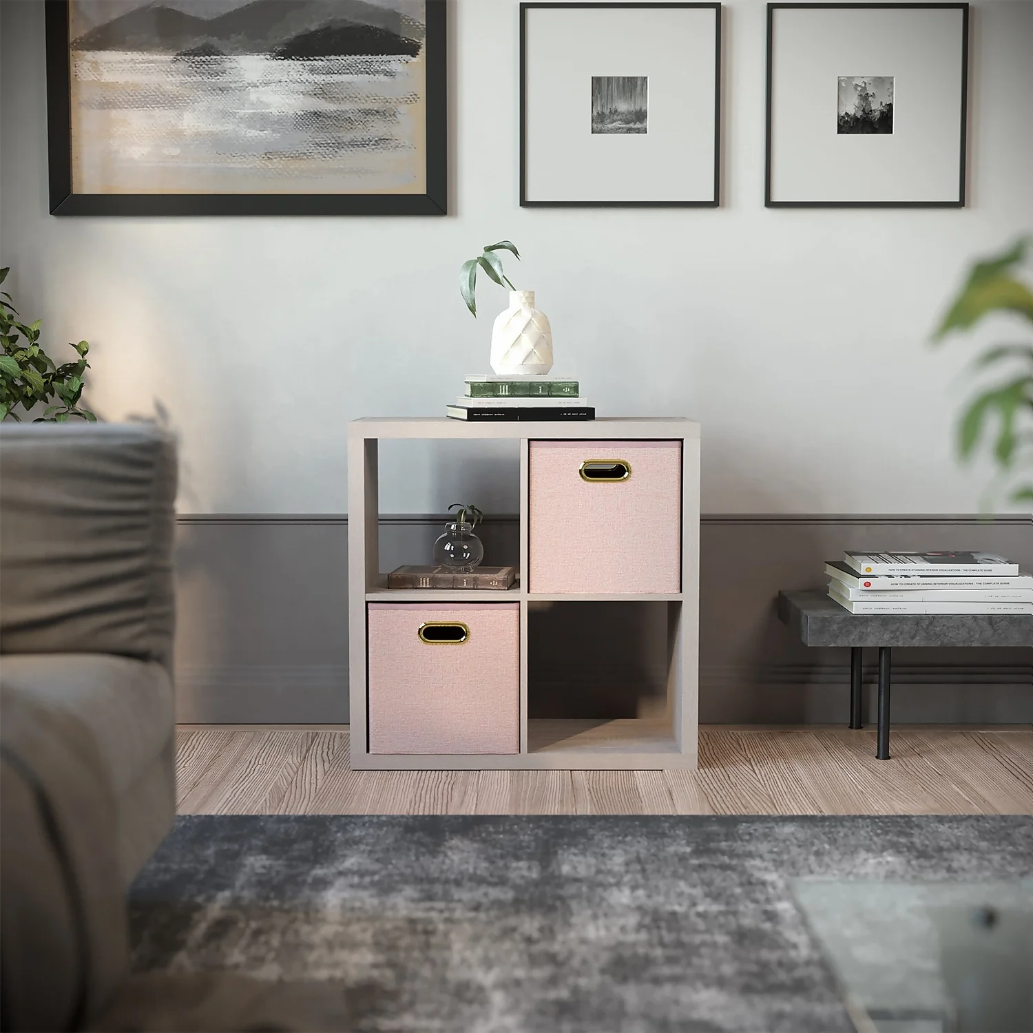 Clever Cube 2x2 Storage Unit - Grey Oak 4 Clever Cube 2x2 Storage Unit - Grey Oak - Image 2