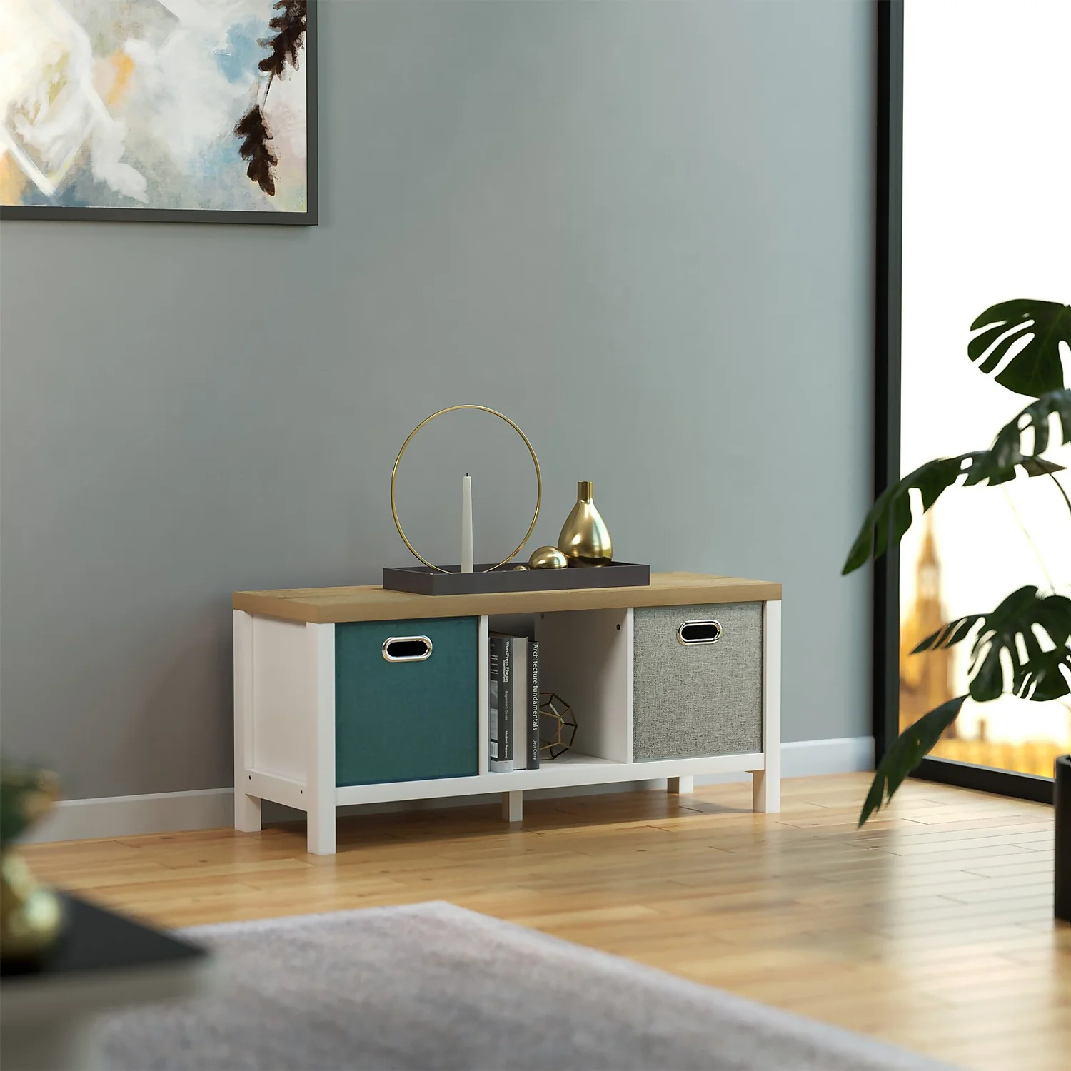 Clever Cube 1x3 Storage Unit With Legs - White 5 Clever Cube 1x3 Storage Unit With Legs - White - Image 3