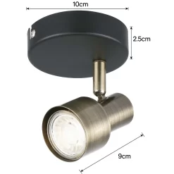 Noah Single Lamp Spotlight - Black & Antique Brass 10 Noah Single Lamp Spotlight - Black & Antique Brass -Curver Store 12882223 1074843519046109