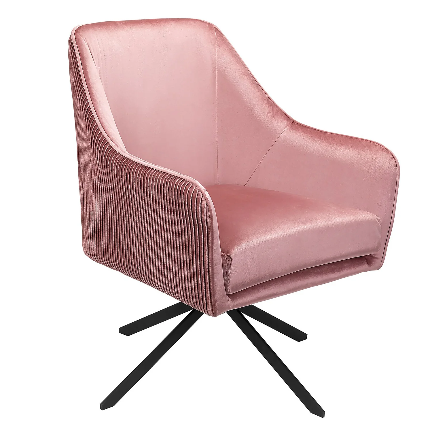 Pia Pleat Swivel Chair - Rose 3 Pia Pleat Swivel Chair - Rose