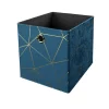 Clever Cube Velvet Geometric Insert - Smokey Blue & Gold 2 Clever Cube Velvet Geometric Insert - Smokey Blue & Gold -Curver Store 12932951 1424887876770175