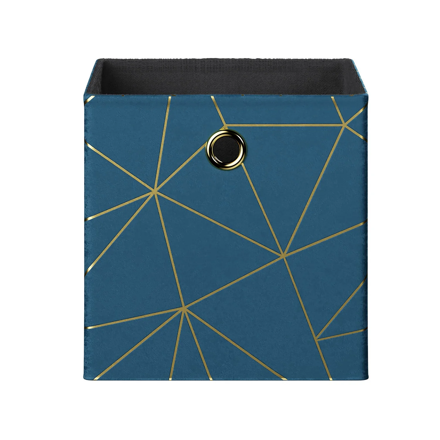 Clever Cube Velvet Geometric Insert - Smokey Blue & Gold 6 Clever Cube Velvet Geometric Insert - Smokey Blue & Gold - Image 4