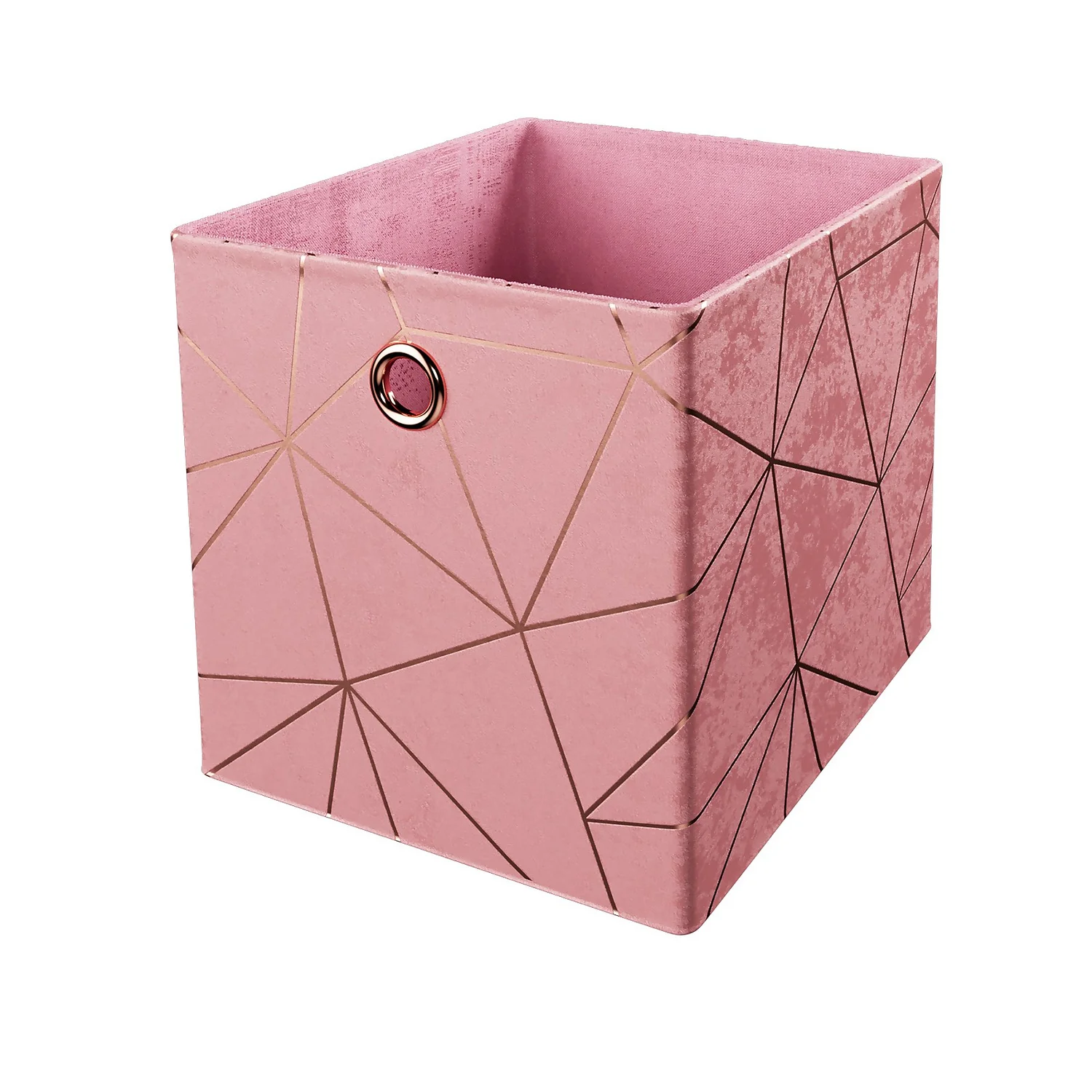 Clever Cube Velvet Geometric Insert - Pink & Rose Gold 3 Clever Cube Velvet Geometric Insert - Pink & Rose Gold