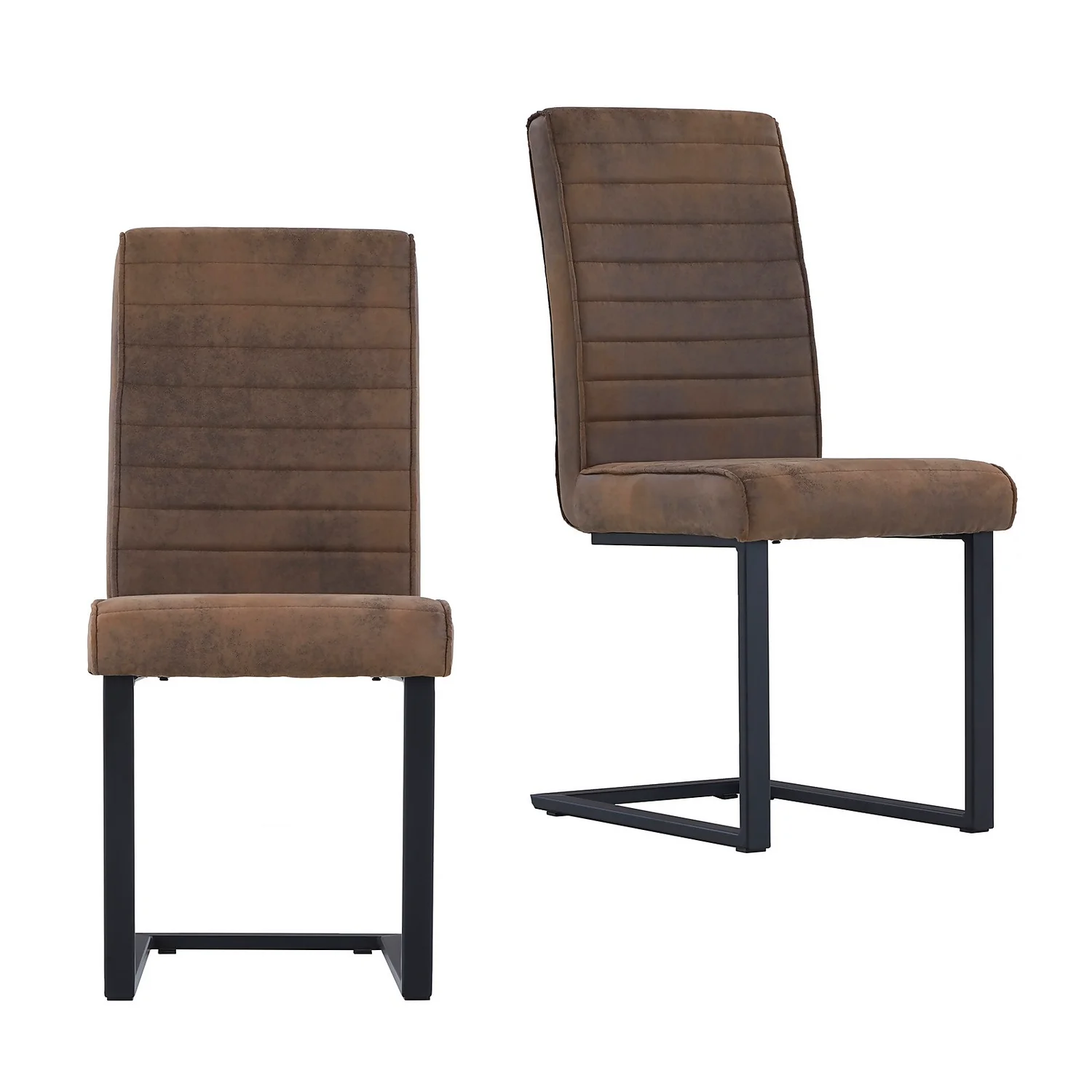 Ayden Cantilever Dining Chair - Set Of 2 - Tan 2 Ayden Cantilever Dining Chair - Set Of 2 - Tan