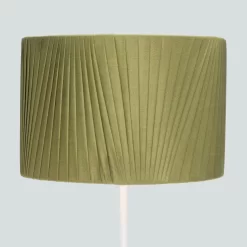 Raye Olive Drum Pleated Silk Shade - 30cm 12 Raye Olive Drum Pleated Silk Shade - 30cm -Curver Store 13139397 5224900555544280