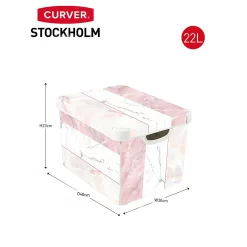 Curver Stockholm Mixed Marble Deco Storage Box - Pink & White 22L 11 Curver Stockholm Mixed Marble Deco Storage Box - Pink & White 22L -Curver Store 13148481 2094896660314901