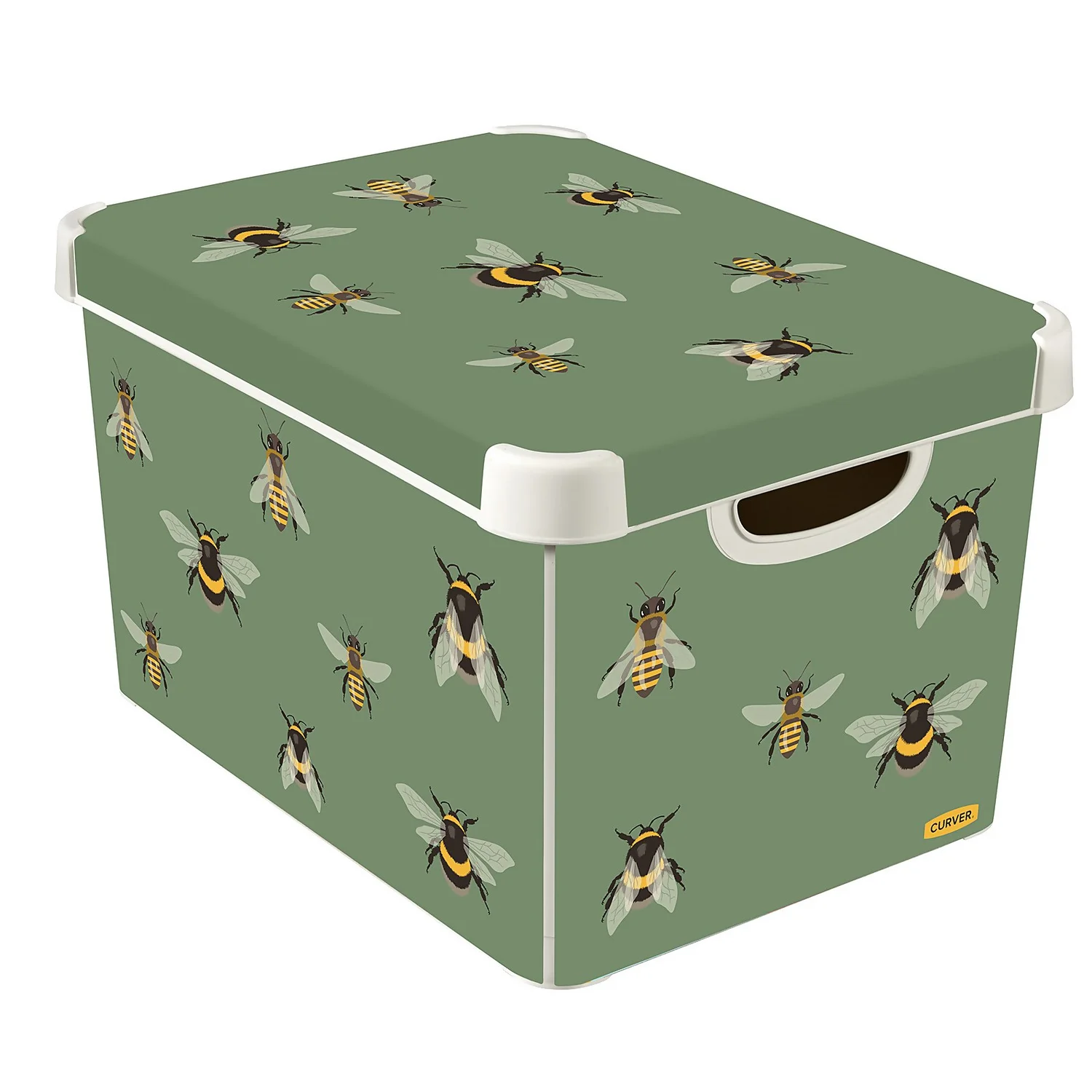 Curver Stockholm Bees Deco Storage Box - Green - 22L 3 Curver Stockholm Bees Deco Storage Box - Green - 22L