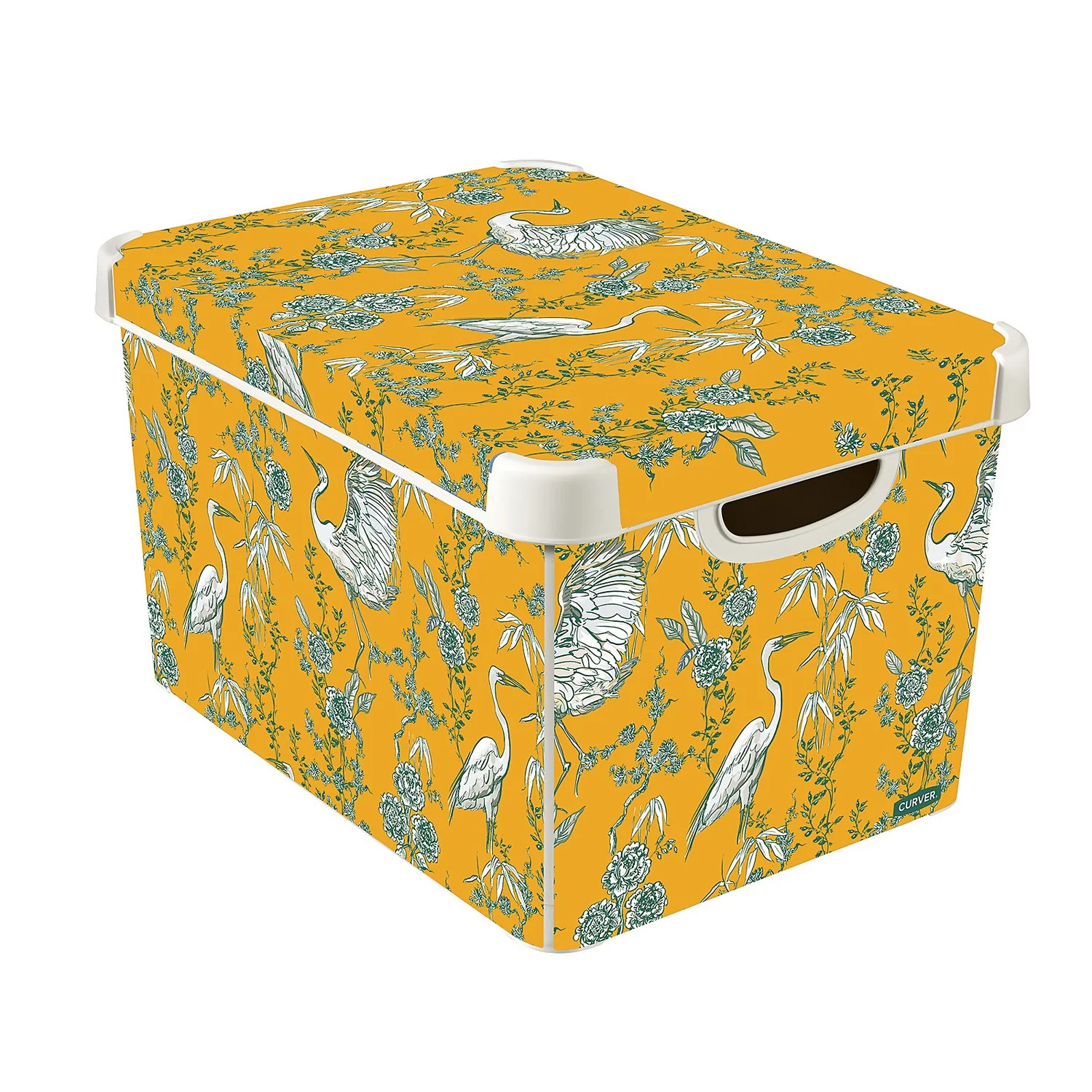 Curver Stockholm Stork Deco Storage Box - Yellow - 22L 3 Curver Stockholm Stork Deco Storage Box - Yellow - 22L