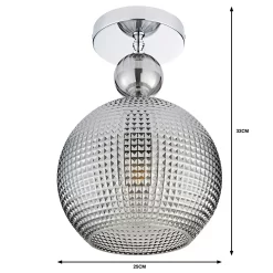 Safi Glass Flush Pendant - Chrome Smoke 11 Safi Glass Flush Pendant - Chrome Smoke -Curver Store 13208300 4934909895138631