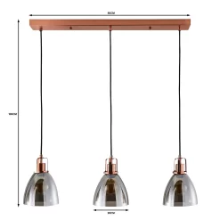 Decan 3 Light Diner Pendant - Smoke & Copper 11 Decan 3 Light Diner Pendant - Smoke & Copper -Curver Store 13208313 2074909895222745