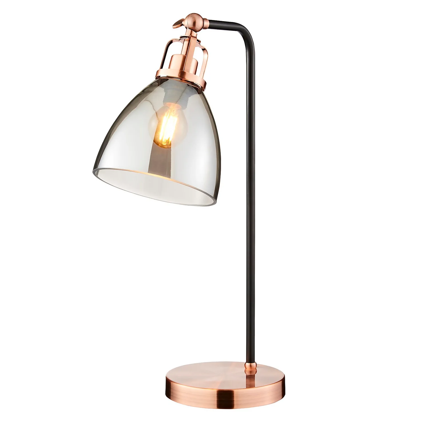 Decan Table Lamp - Smoke & Copper 4 Decan Table Lamp - Smoke & Copper - Image 2