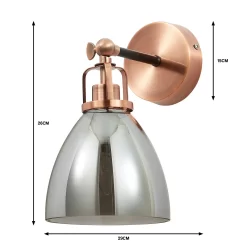 Decan Wall Light - Smoke & Copper 12 Decan Wall Light - Smoke & Copper -Curver Store 13208320 6414909895240130