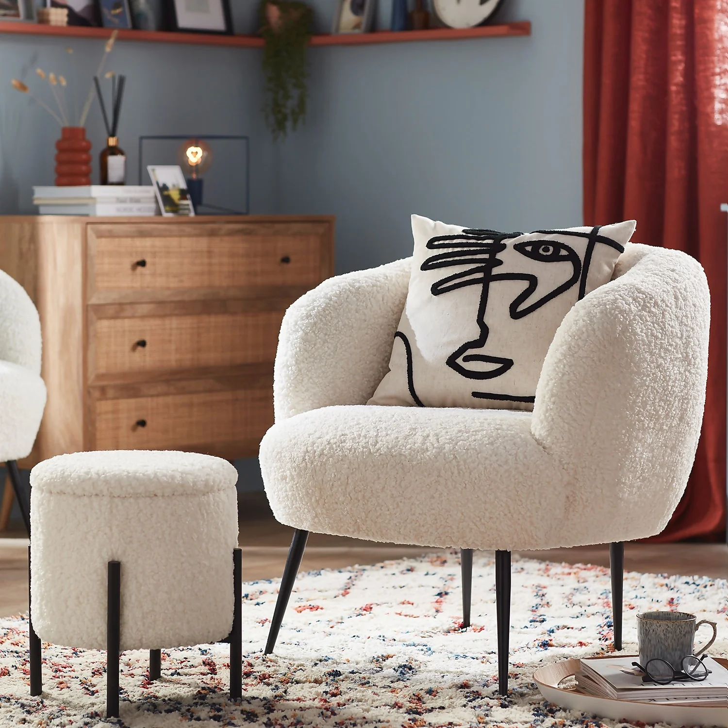 Tori Boucle Tub Chair - White 4 Tori Boucle Tub Chair - White - Image 2