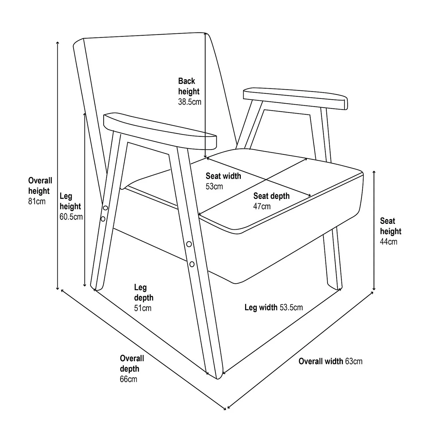 Alex Mid Century Armchair - Ochre 10 Alex Mid Century Armchair - Ochre - Image 8