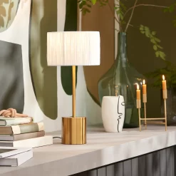 Raffia Table Lamp - White & Gold 13 Raffia Table Lamp - White & Gold -Curver Store 13525827 1135042052933660