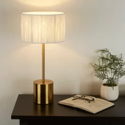 Raffia Table Lamp - White & Gold 14 Raffia Table Lamp - White & Gold -Curver Store 13525827 2824956834876897