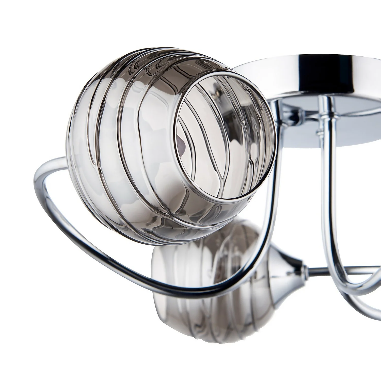 Marple 3 Light Semi Flush Ceiling Light - Chrome & Smoke 7 Marple 3 Light Semi Flush Ceiling Light - Chrome & Smoke - Image 5