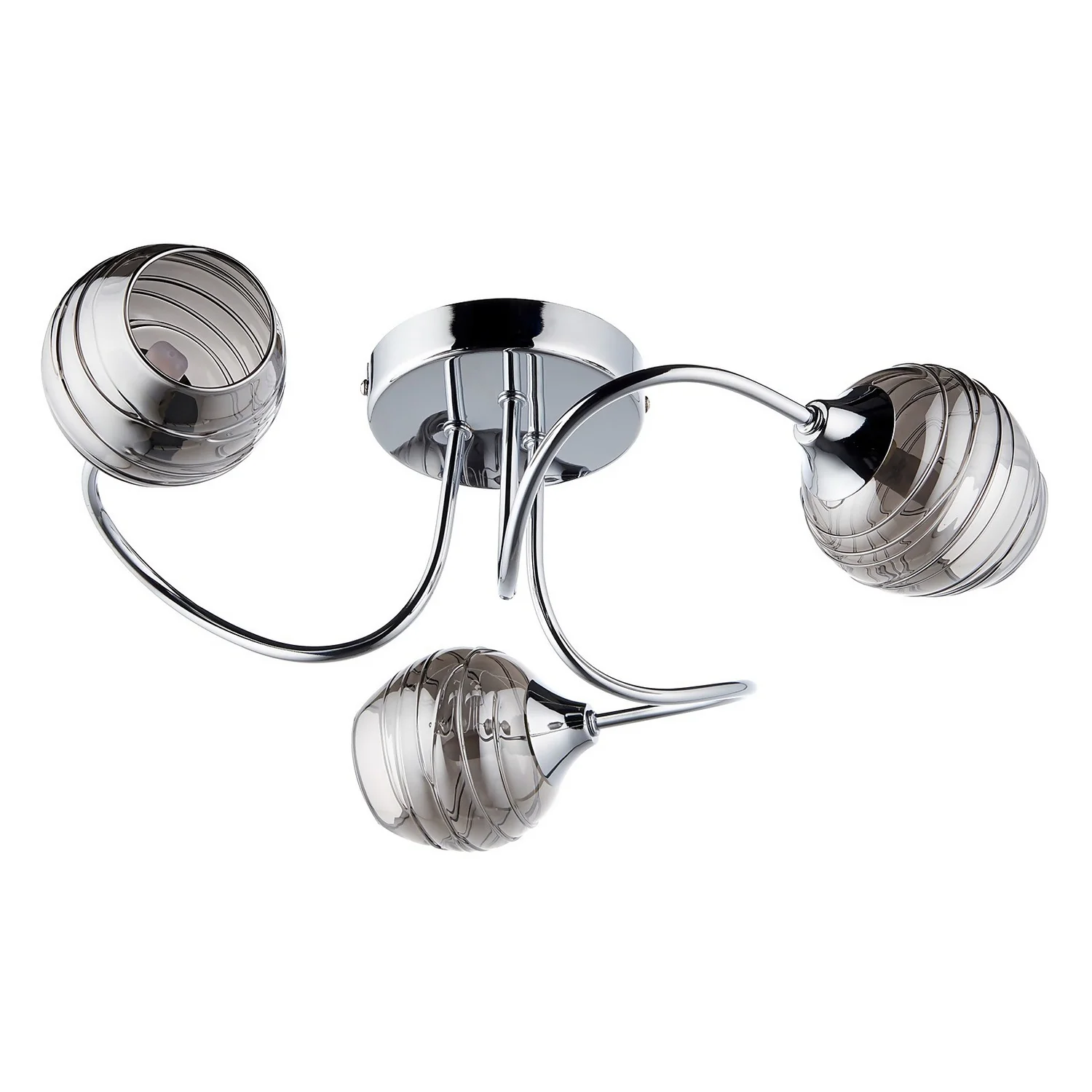 Marple 3 Light Semi Flush Ceiling Light - Chrome & Smoke 5 Marple 3 Light Semi Flush Ceiling Light - Chrome & Smoke - Image 3