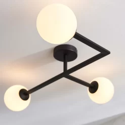 Hawkhill Bathroom Semi Flush Light - 3lt Black 15 Hawkhill Bathroom Semi Flush Light - 3lt Black -Curver Store 13794230 1814957104759594