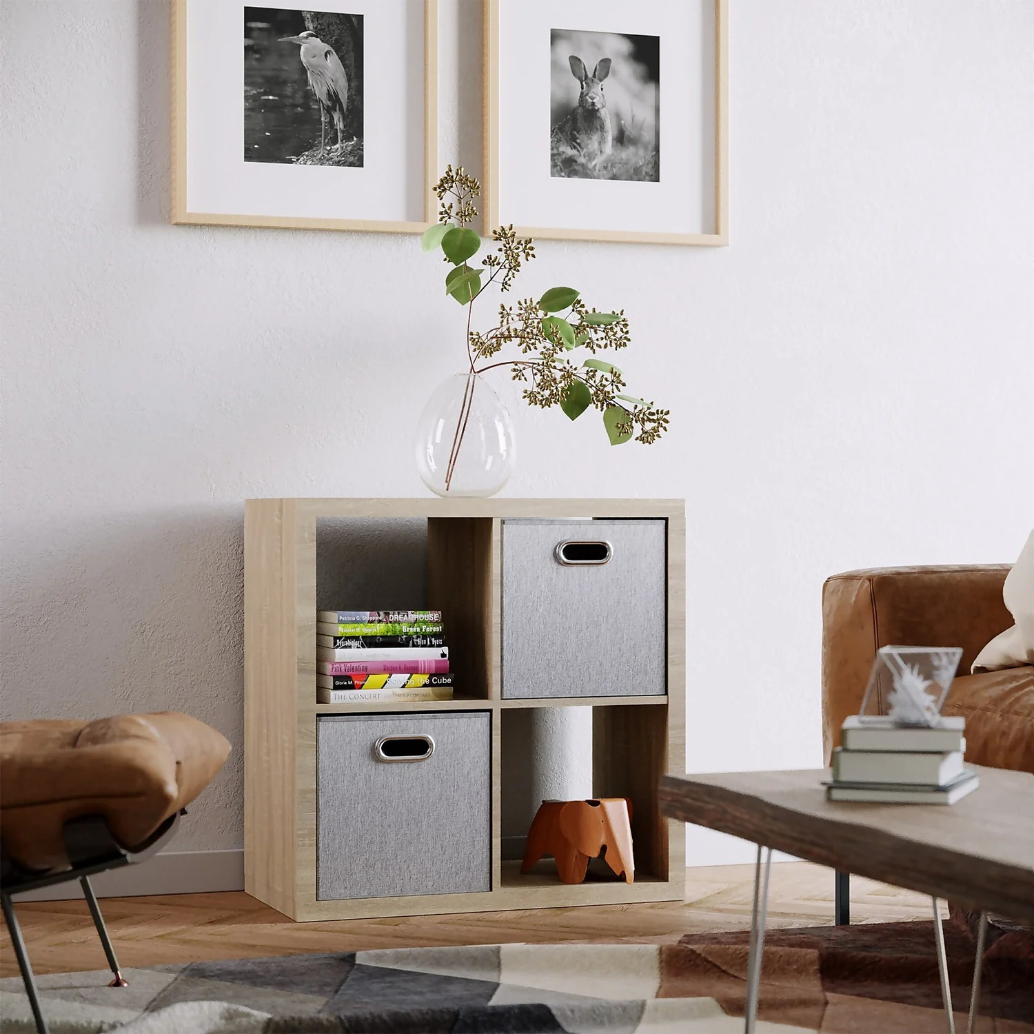 Clever Cube Fabric Insert - Set Of 2 - Woven Silver 4 Clever Cube Fabric Insert - Set Of 2 - Woven Silver - Image 2