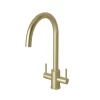 Leonie Twin Lever Tap - Brushed Brass 1 Leonie Twin Lever Tap - Brushed Brass -Curver Store 13929184 1704998571827849
