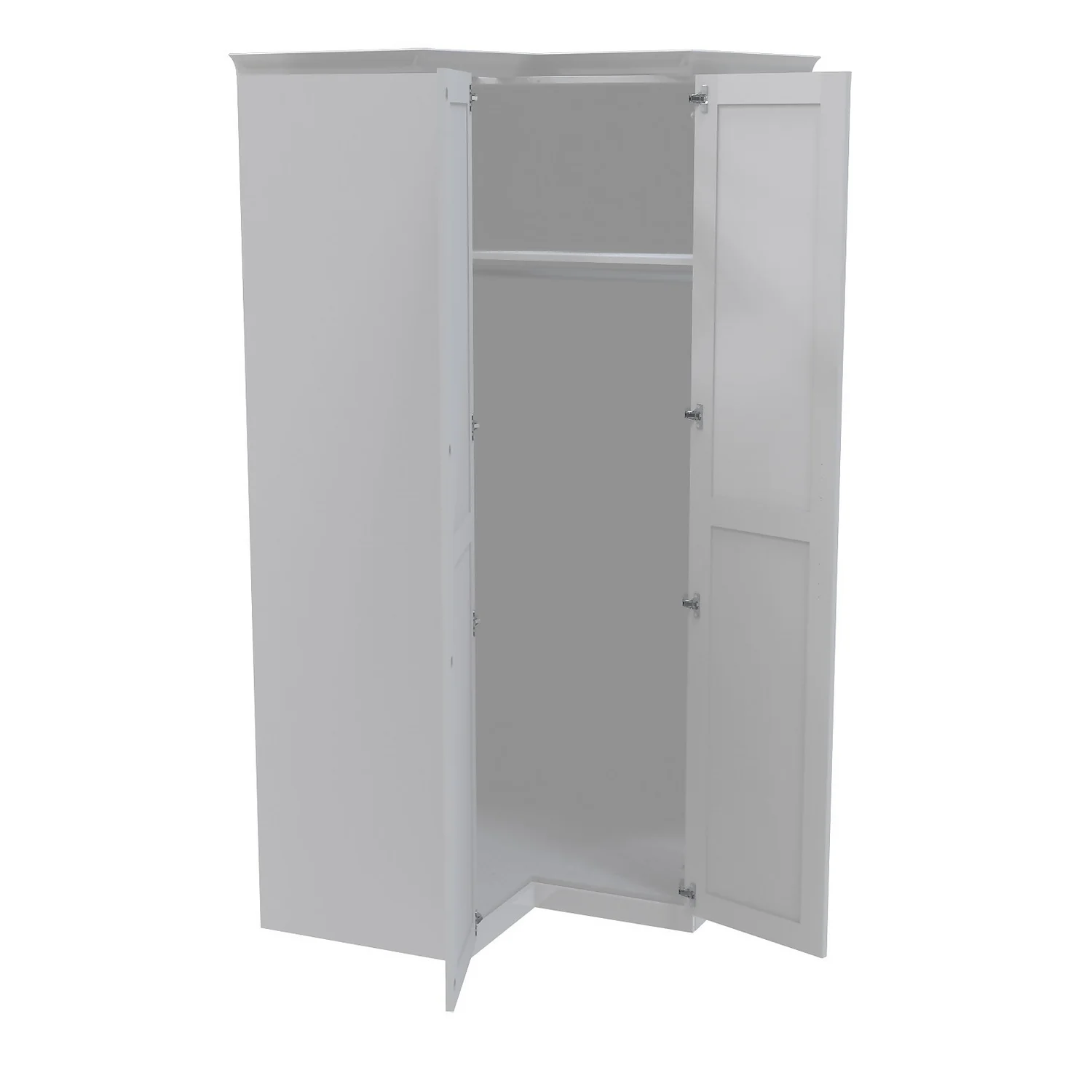House Beautiful Realm Fitted Look Corner Wardrobe, White Carcass - White Shaker Doors (W) 1103mm X (H) 2256mm 4 House Beautiful Realm Fitted Look Corner Wardrobe, White Carcass - White Shaker Doors (W) 1103mm X (H) 2256mm - Image 2