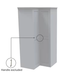 House Beautiful Realm Fitted Look Corner Wardrobe, White Carcass - White Shaker Doors (W) 1103mm X (H) 2256mm 8 House Beautiful Realm Fitted Look Corner Wardrobe, White Carcass - White Shaker Doors (W) 1103mm X (H) 2256mm -Curver Store 13999898 6525012795526903