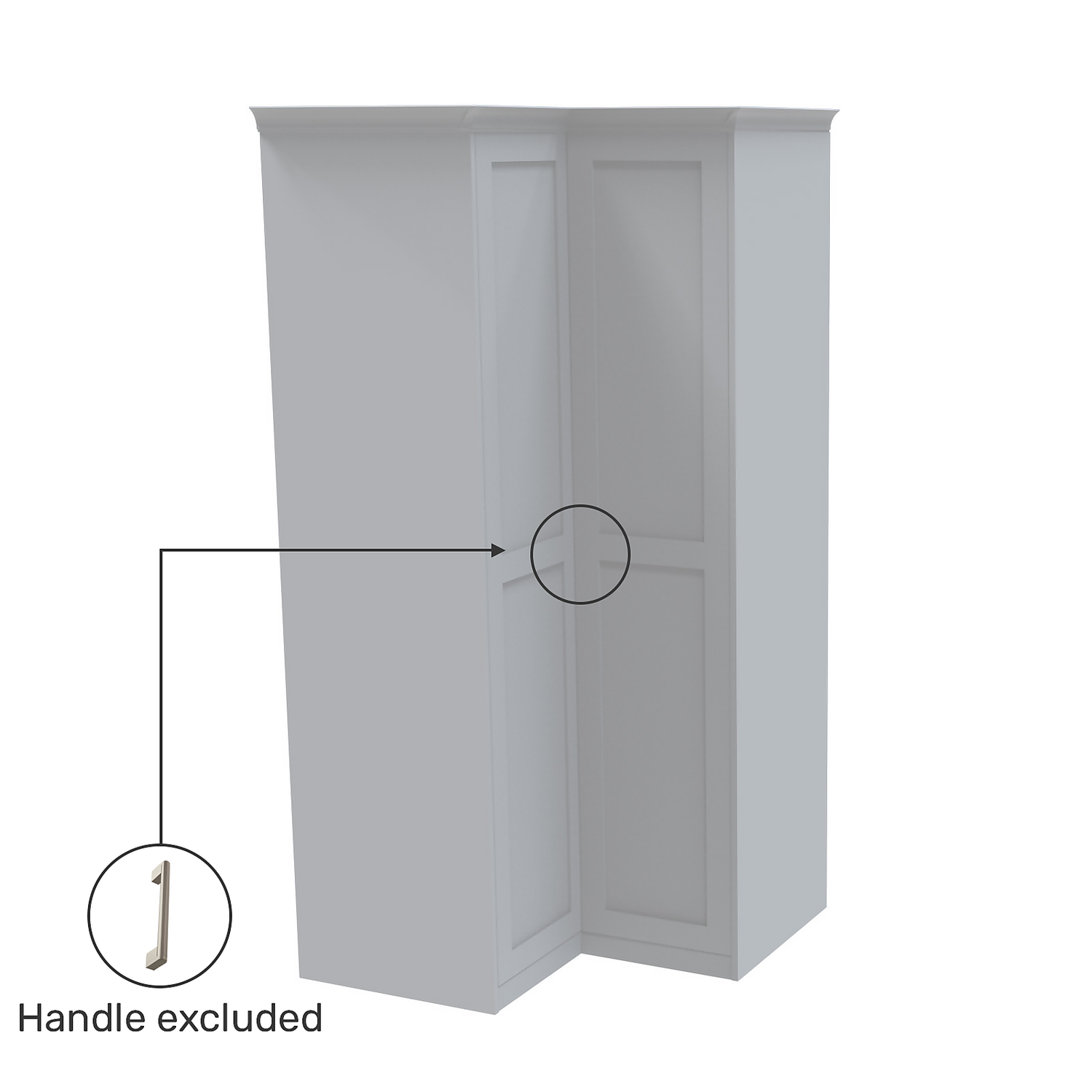 House Beautiful Realm Fitted Look Corner Wardrobe, White Carcass - White Shaker Doors (W) 1103mm X (H) 2256mm 5 House Beautiful Realm Fitted Look Corner Wardrobe, White Carcass - White Shaker Doors (W) 1103mm X (H) 2256mm - Image 3