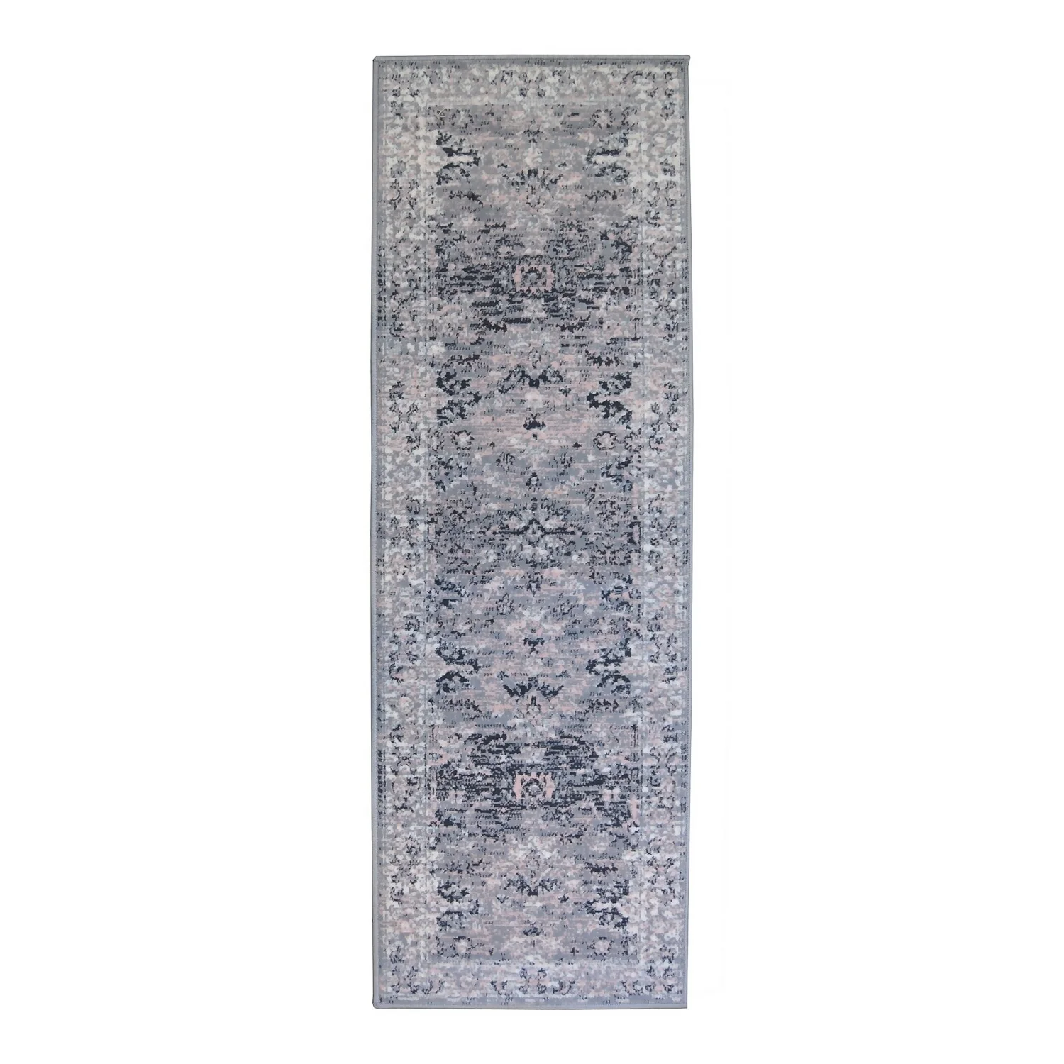 Traditional Runner - Grey & Pink - 67x200cm 3 Traditional Runner - Grey & Pink - 67x200cm