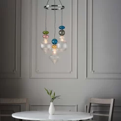 Elgin Cluster Pendant Ceiling Light - Multicoloured & Chrome 12 Elgin Cluster Pendant Ceiling Light - Multicoloured & Chrome -Curver Store 14301808 1895038439554155
