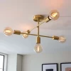 Logie Semi Flush Ceiling Light - Brass Effect 1 Logie Semi Flush Ceiling Light - Brass Effect -Curver Store 14301818 1365038438763121