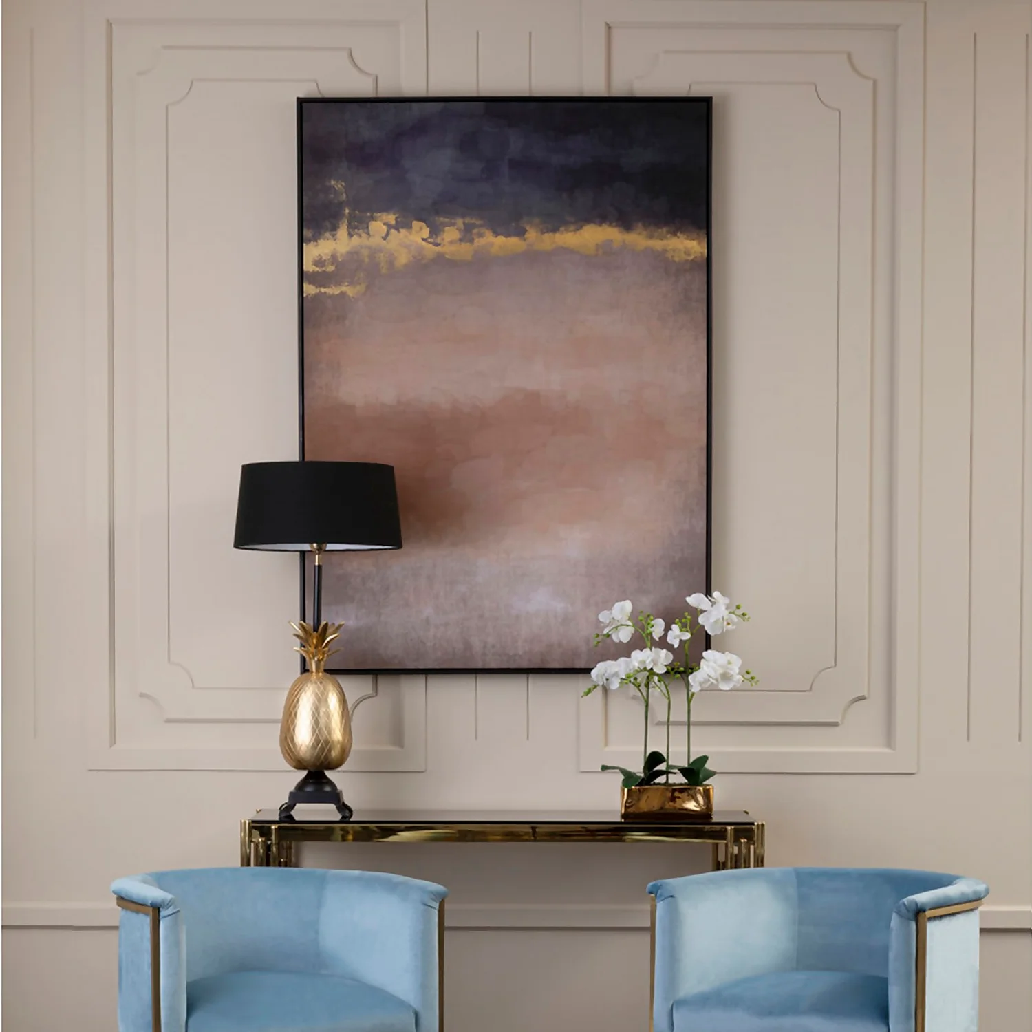 Astratto Classic Wall Art - Pink & Mauve - 103x143cm 4 Astratto Classic Wall Art - Pink & Mauve - 103x143cm - Image 2